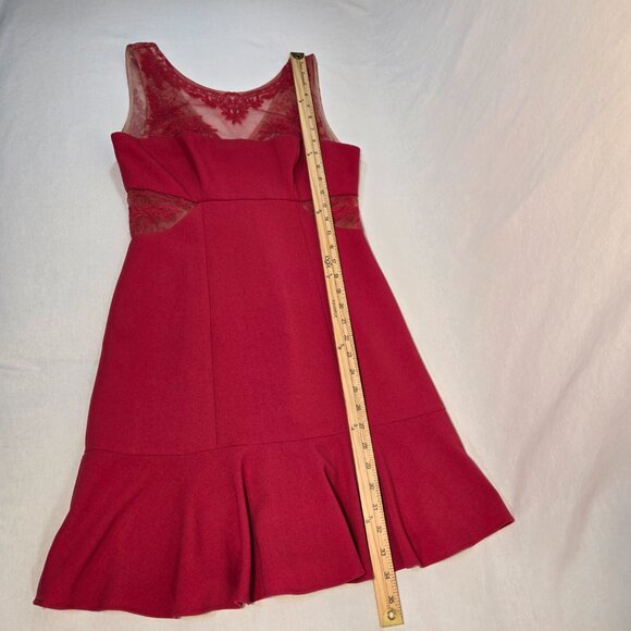 BCBG MAXAZRIA Quite Luxury Fuchsia ENIDA Ruffled Crepe Dress Size 6 LIKE NEW! - Picture 15 of 17